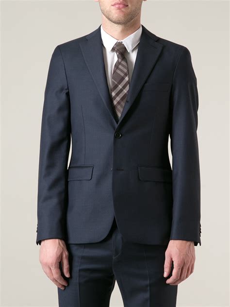 grey suit with burberry tie|Burberry suit price.